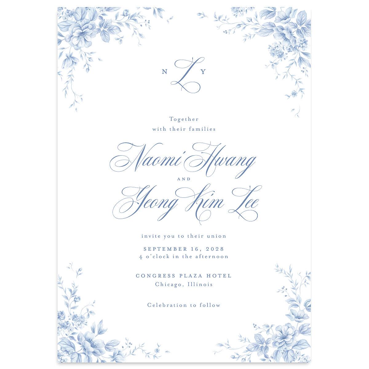Vintage Florals Wedding Invitations