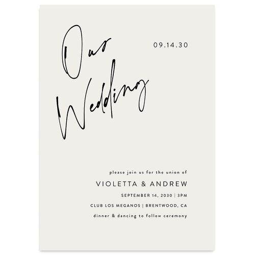 Signed Wedding Invitations Licorice Signature Blank No Standard