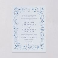 Timeless Floral Wedding Invitations Dusty Blue Signature Blank No Standard