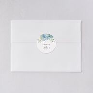 Gilded Hydrangea Wedding Stickers Ocean Circle