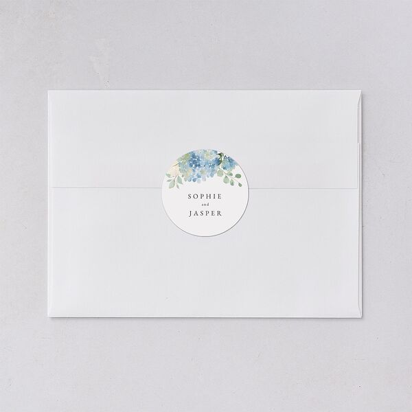Gilded Hydrangea Wedding Stickers Ocean Circle