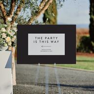 Blooming Botanical Standard Direction Sign Large Midnight Standard Indoor Foam Core L Direction