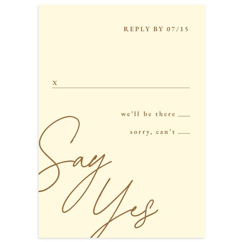 Corner Script Wedding Response Cards Daffodil Signature Standard