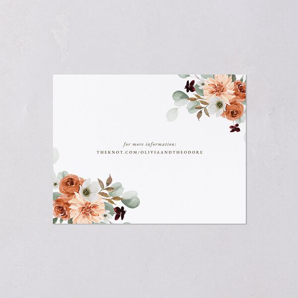 Eucalyptus Bouquet Save the Date Petite Cards Terracotta Signature smooth Blank No Standard