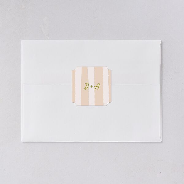 Eclectic Painted Stripes Wedding Stickers Pear Ticket