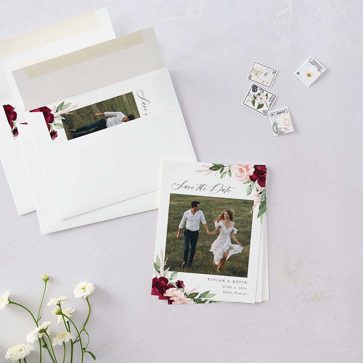 Beloved Floral Save the Date Petite Cards — view 4