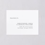 Minimal Calligraphy All-in-One Wedding Invitations Midnight Signature Light Both Recipient and Return Addresses