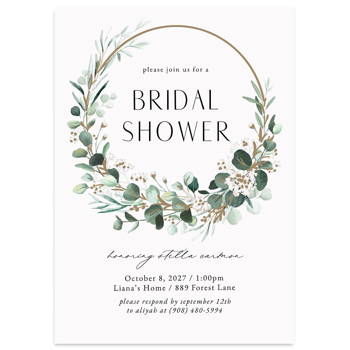 Timeless Hoop Bridal Shower Invitations
