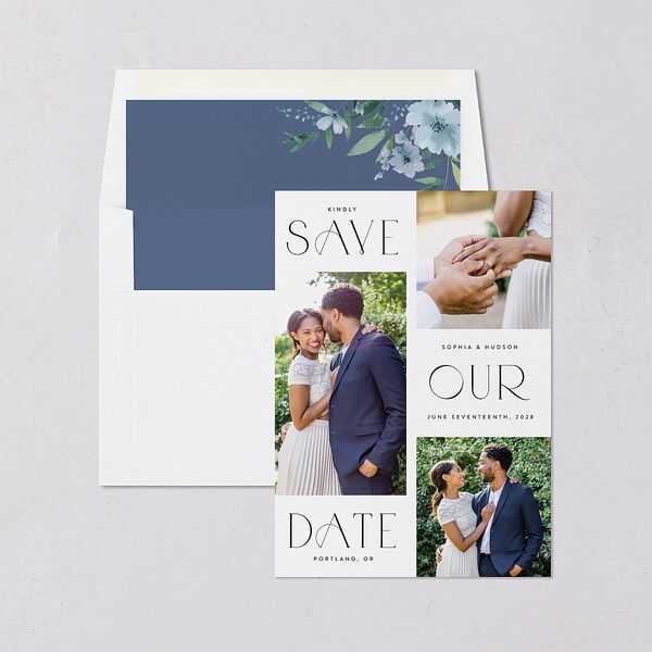 Beloved Union Save The Date Cards Ocean Signature smooth Blank No Standard