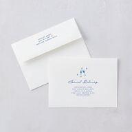 Hand Drawn Cake Wedding Invitations French Blue Signature Blank No