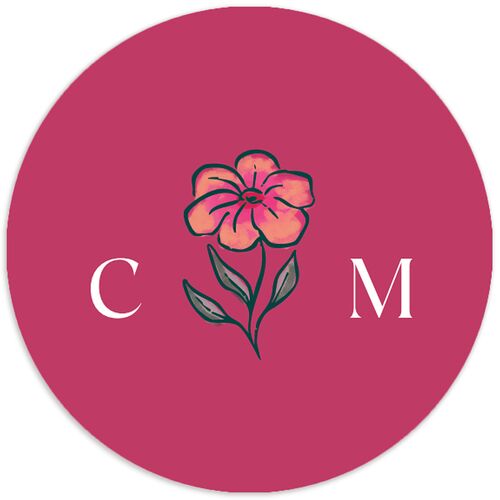 Botanical Textile Wedding Stickers Wave Circle