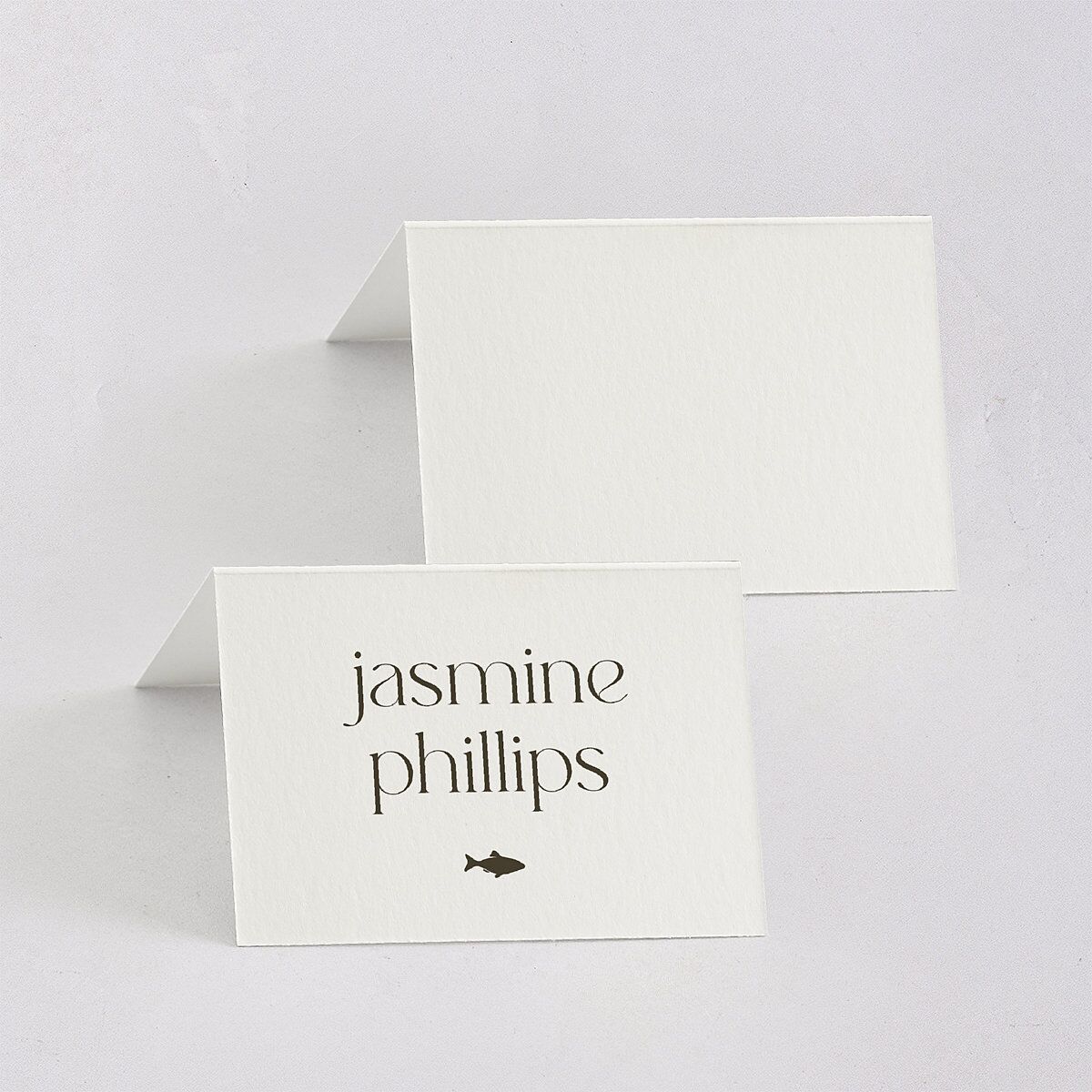 Striking Portrait Place Cards Pure White Signature