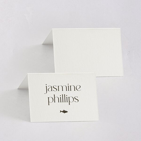 Striking Portrait Place Cards Pure White Signature