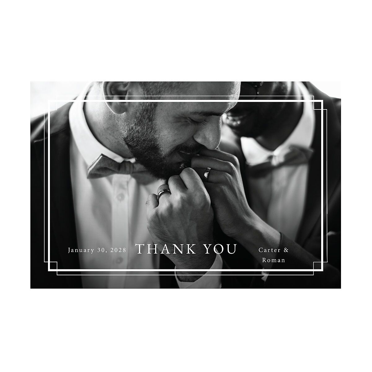 Luxe Monogram Thank You Postcards