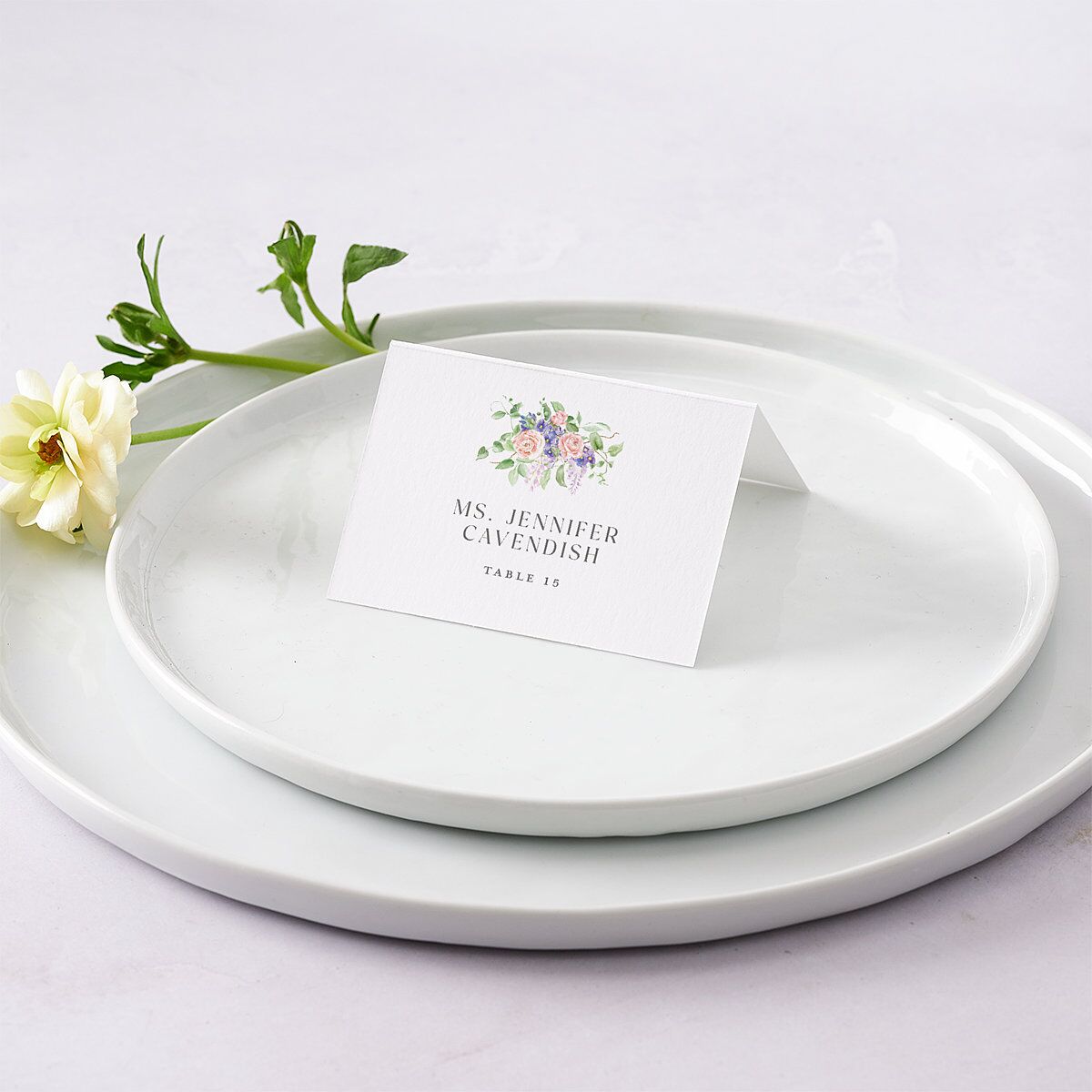 Formal Wisteria Garden Crest Place Cards by Bridgerton — view 1