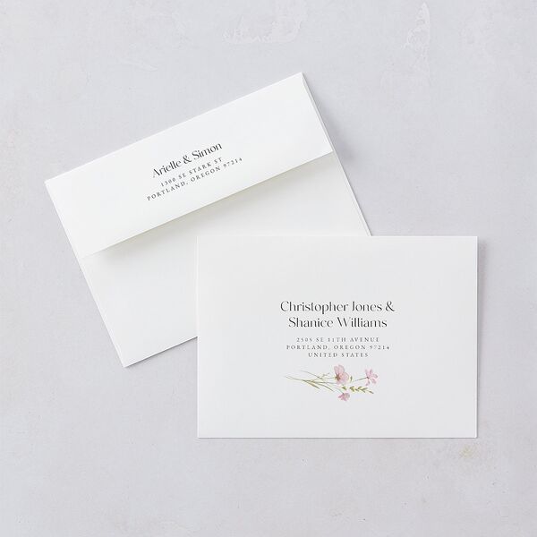 Wildflower Photo Wedding Invitations Peony Signature Blank No Rounded