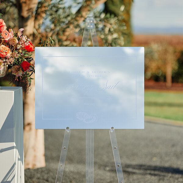 Coastal Oysters and Anchors Mirrored Acrylic Direction Sign Medium Sea Blue Mirrored Acrylic M Direction Standard