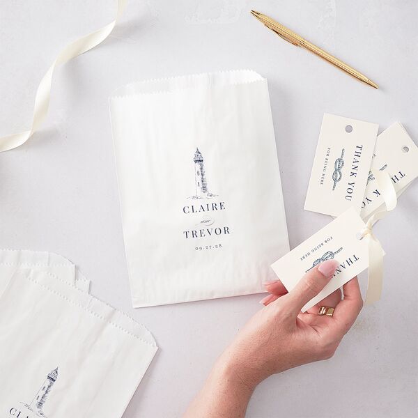 Elegant Lighthouse Favor Gift Tags Maritime Signature
