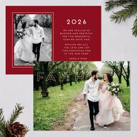 Three Wishes Holiday Cards Gold Ruby Signature Blank Standard Landscape