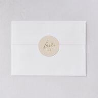 We're Engaged Calligraphy Engagement Party Stickers Champagne Circle