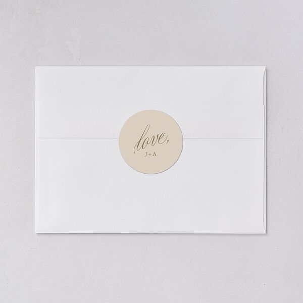 We're Engaged Calligraphy Engagement Party Stickers Champagne Circle