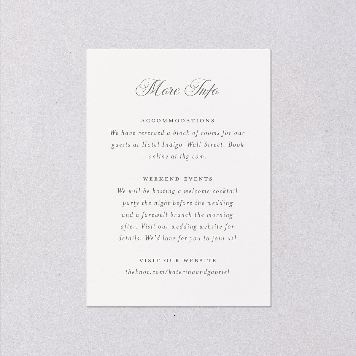 Religious Catholic Cross Greenery Wedding Enclosure Cards Cotton Signature Standard