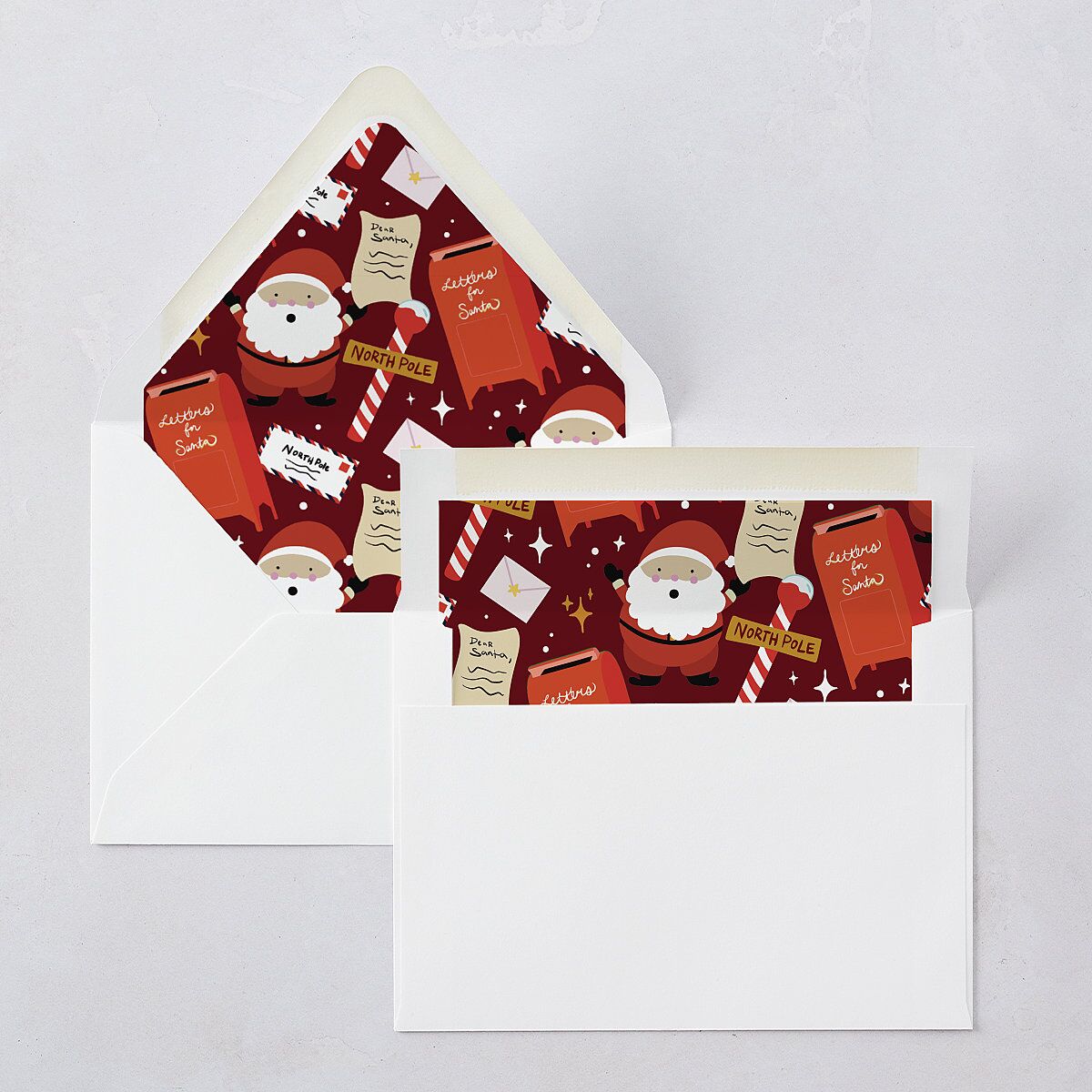 Letters to Santa Baby Announcement Euro Envelope Liners Cotton Luxe