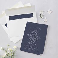Classic Stack Rehearsal Dinner Invitations Midnight Navy Signature Blank Standard