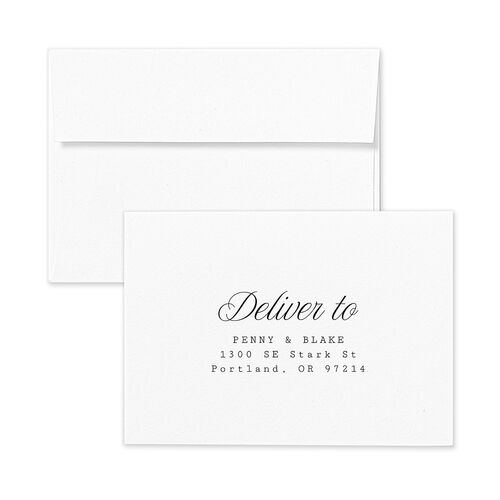 Vintage Script Response Card Envelopes White Pure White Return Address Signature Standard
