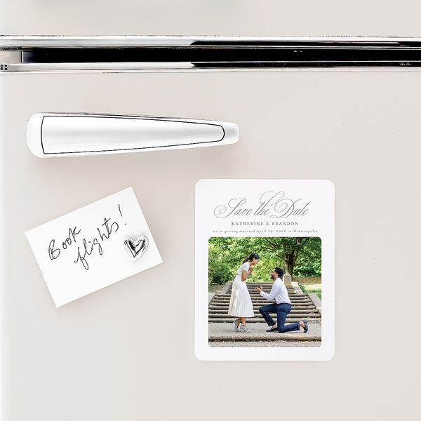 Luxury Floral Monogram Save The Date Magnets Cotton Magnet Paper