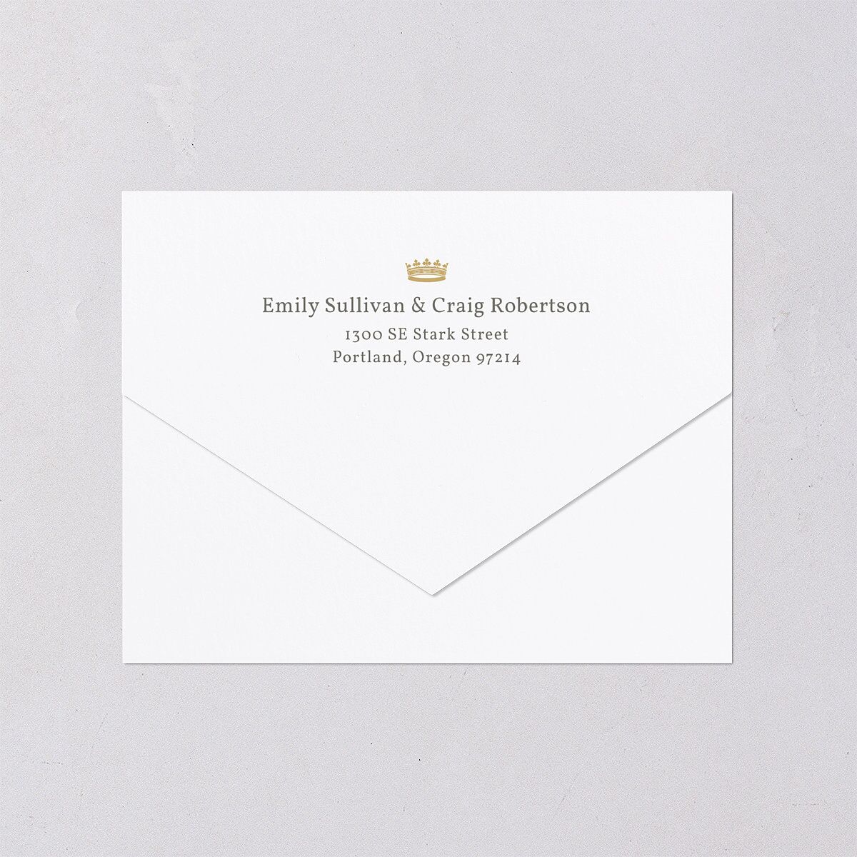 Vintage Regency Monogram Frame Foil All-in-One Wedding Invitations Pure White Signature Light Both Recipient and Return Addresses No