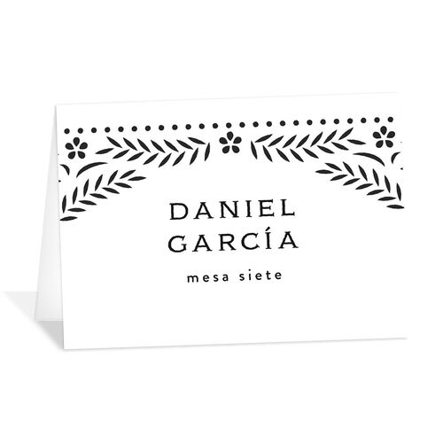 Papel Picado De Mexico Place Cards Charcoal Signature