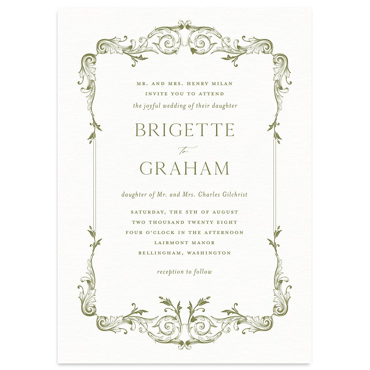 Vintage Ornate Frame Wedding Invitations