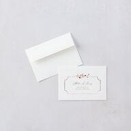Delphinium Crest Response Card Envelopes White Shell Pink Return Address Signature Standard