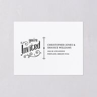 Western Gothic All-in-One Wedding Invitations Licorice Signature Light Both Recipient and Return Addresses No