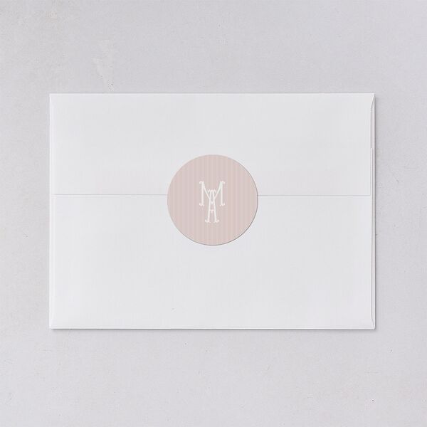 Elegant Floral Regency Wedding Stickers Pink Cotton Circle