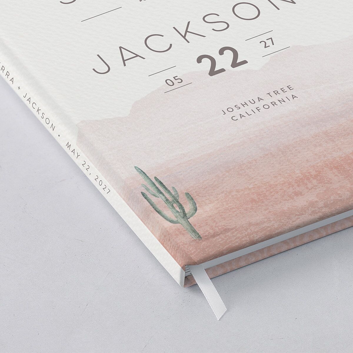 Painted Desert Wedding Guest Book Dusty Rose