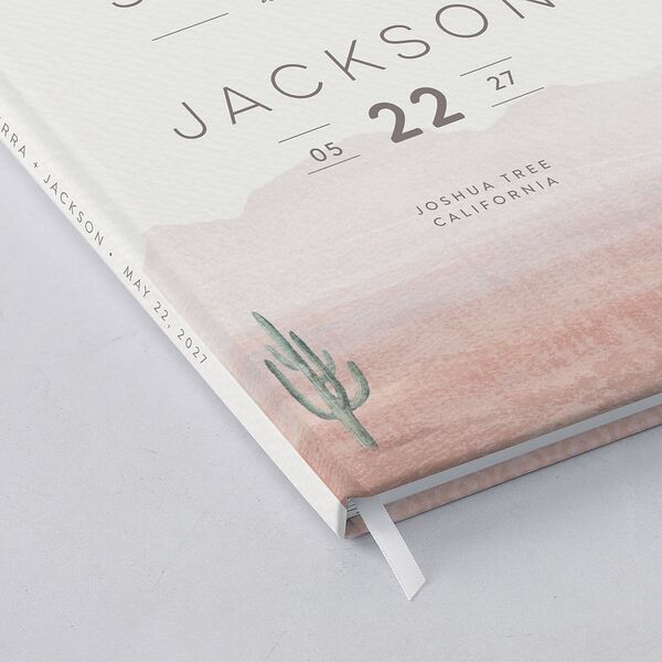 Painted Desert Wedding Guest Book Dusty Rose