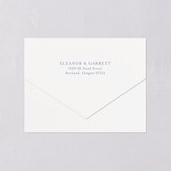 Vintage French Floral Toile All-in-One Wedding Invitations Dusty Blue Signature Light Both Recipient and Return Addresses No