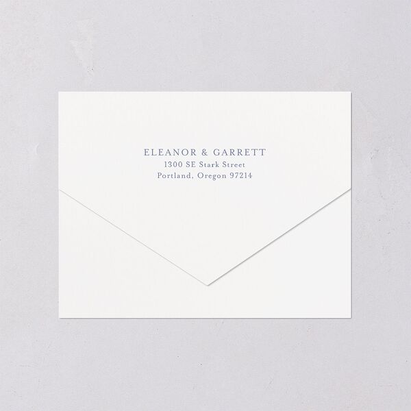 Vintage French Floral Toile All-in-One Wedding Invitations Dusty Blue Signature Light Both Recipient and Return Addresses No