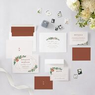Gilded Botanical Save The Date Cards Copper Signature smooth Blank No Standard