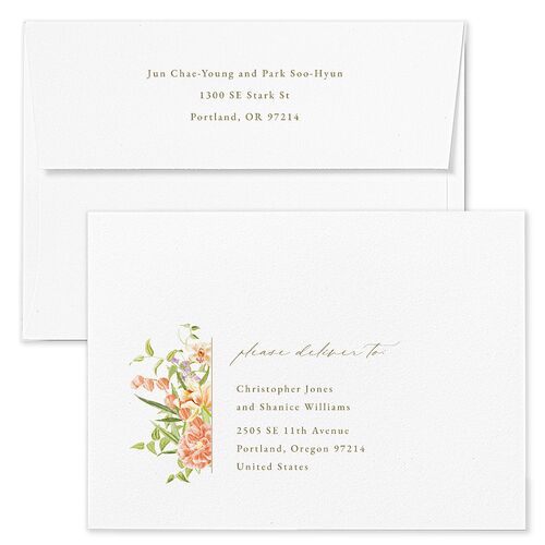 Bom Bloom Wedding Invitation Envelopes Rose Pumpkin Recipient Address Standard Signature
