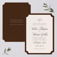 Elegant Eclectic Wedding Invitations Walnut Signature Blank No Ticket