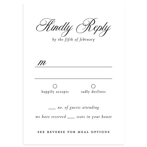 Traditionally Classic Wedding Response Cards Licorice Signature Standard
