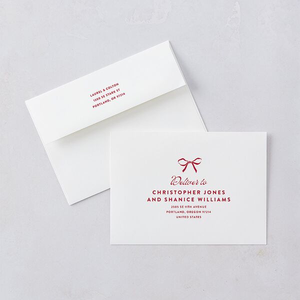 Retro Wedding Cake Wedding Invitations Crimson Signature Blank No Standard