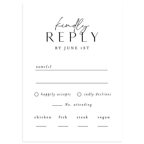 Side Panel Wedding Response Cards Licorice Signature Standard