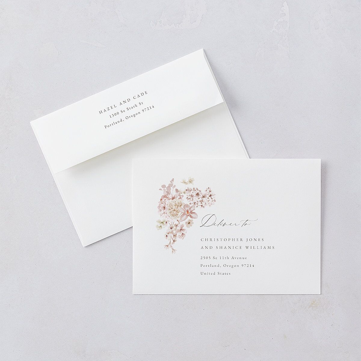 Luxury Floral Foil Wedding Invitations Gold Desert Rose Signature Blank No Standard