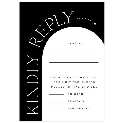 Love Is Patient Wedding Response Cards Midnight Signature Standard