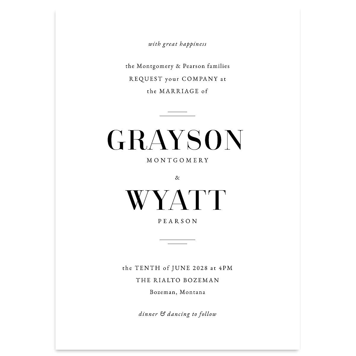 Country Club Wedding Invitations