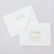 We're Getting Married Rehearsal Dinner Invitation Euro Envelopes Deep Olive White Both Recipient and Return Addresses Luxe Signature